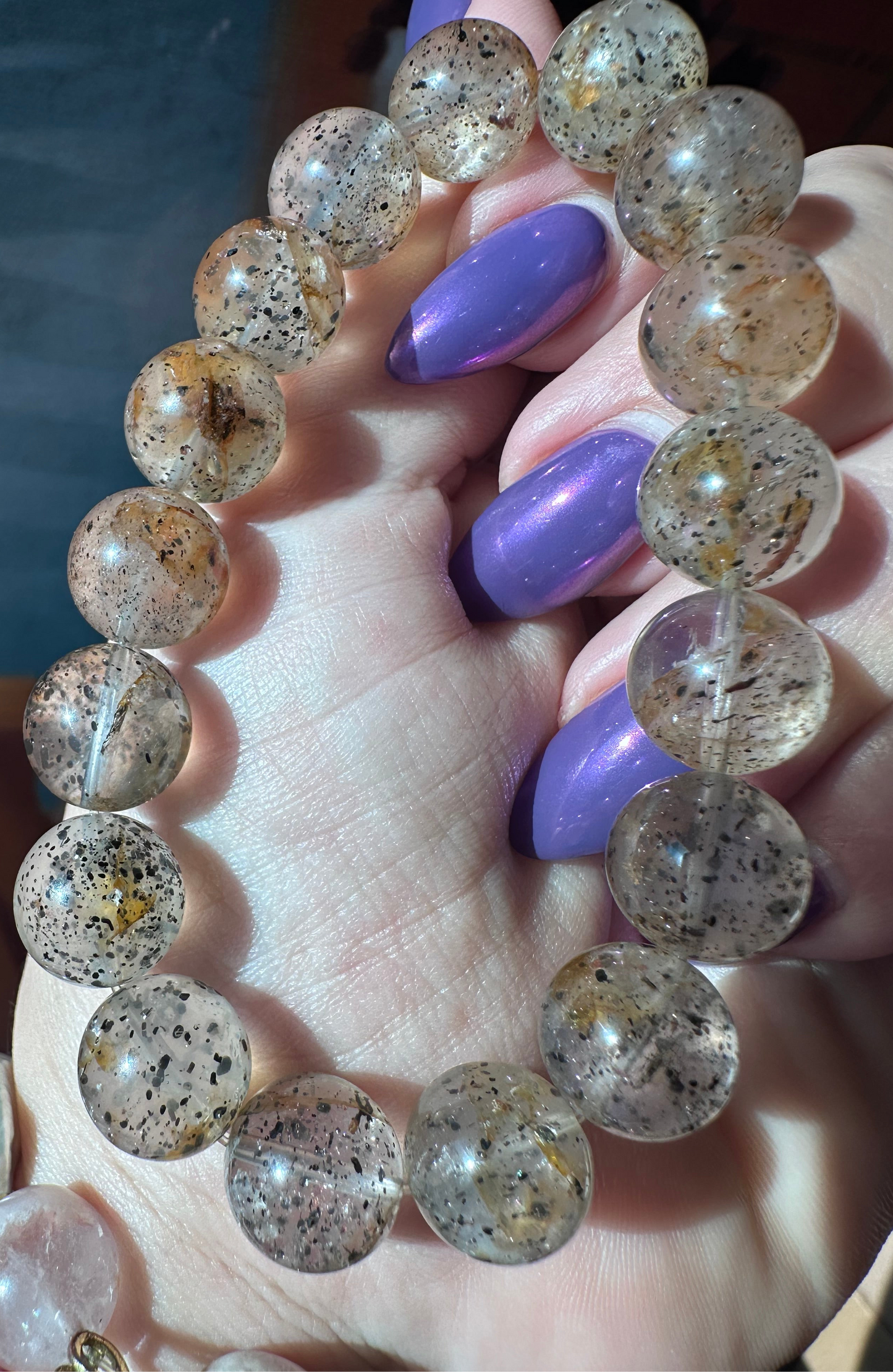 Super 7 with biotite inclusions