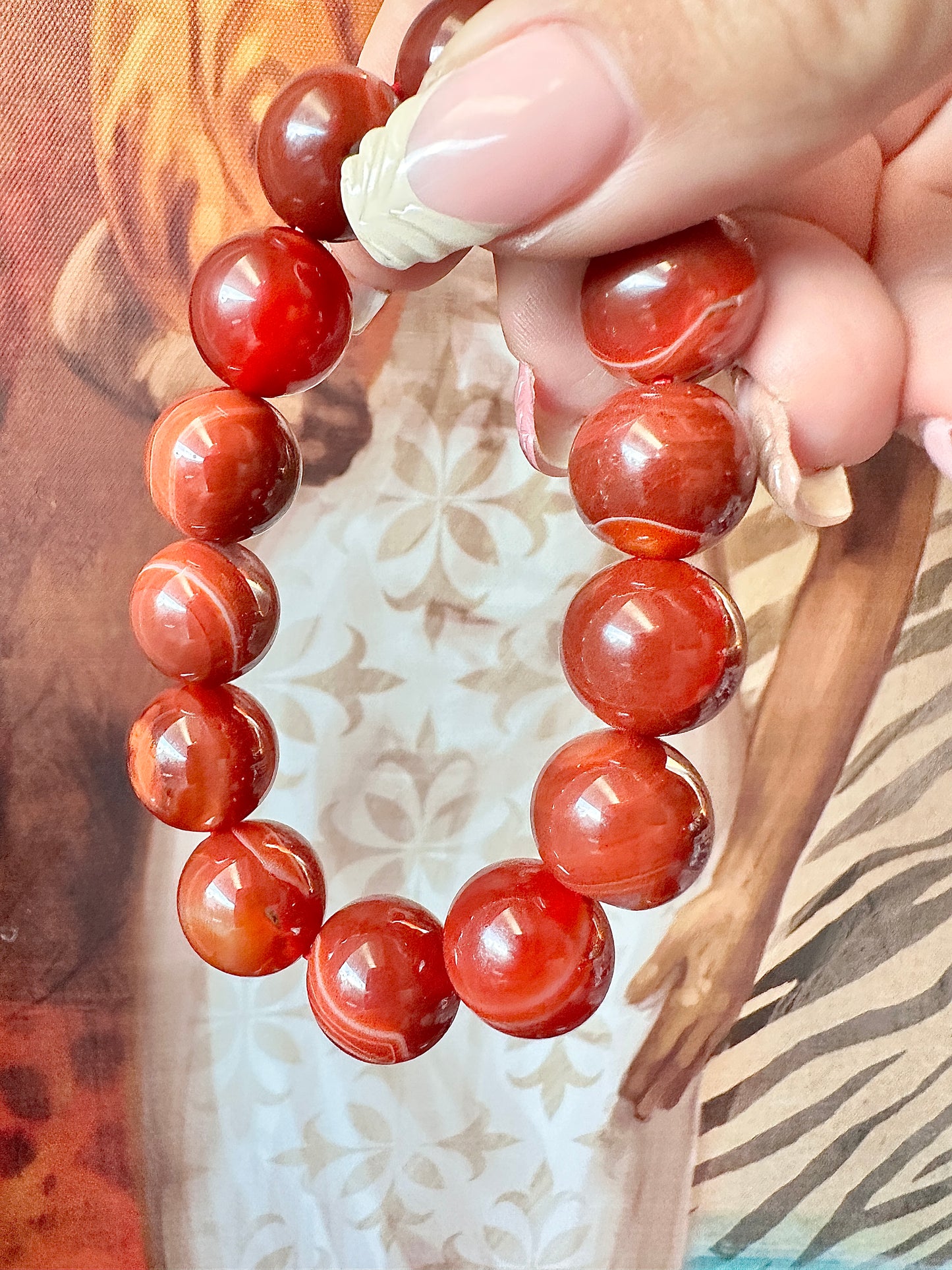 Red Banded Agate 16mm