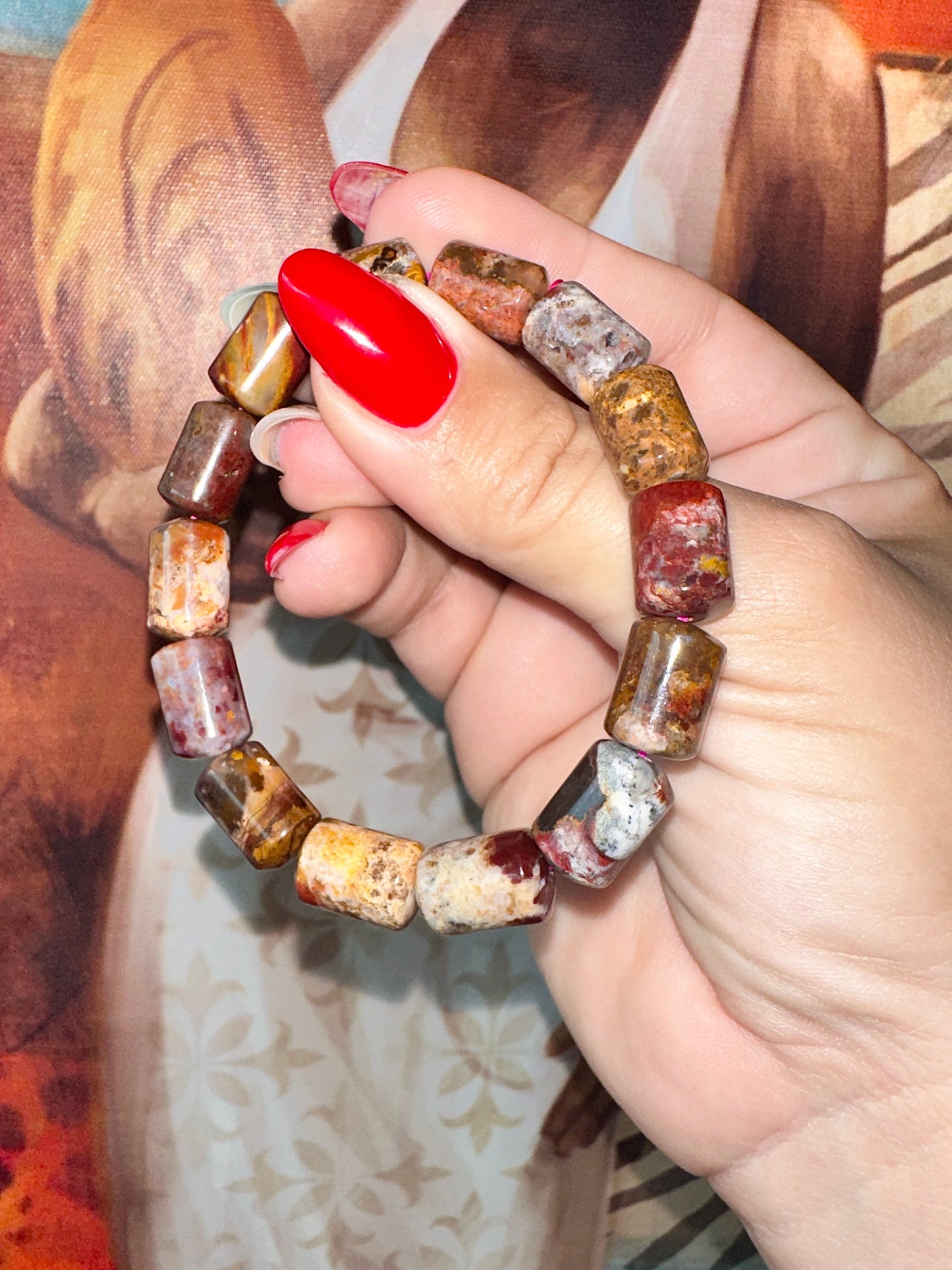 Ocean Jasper Barrel ~10x15mm