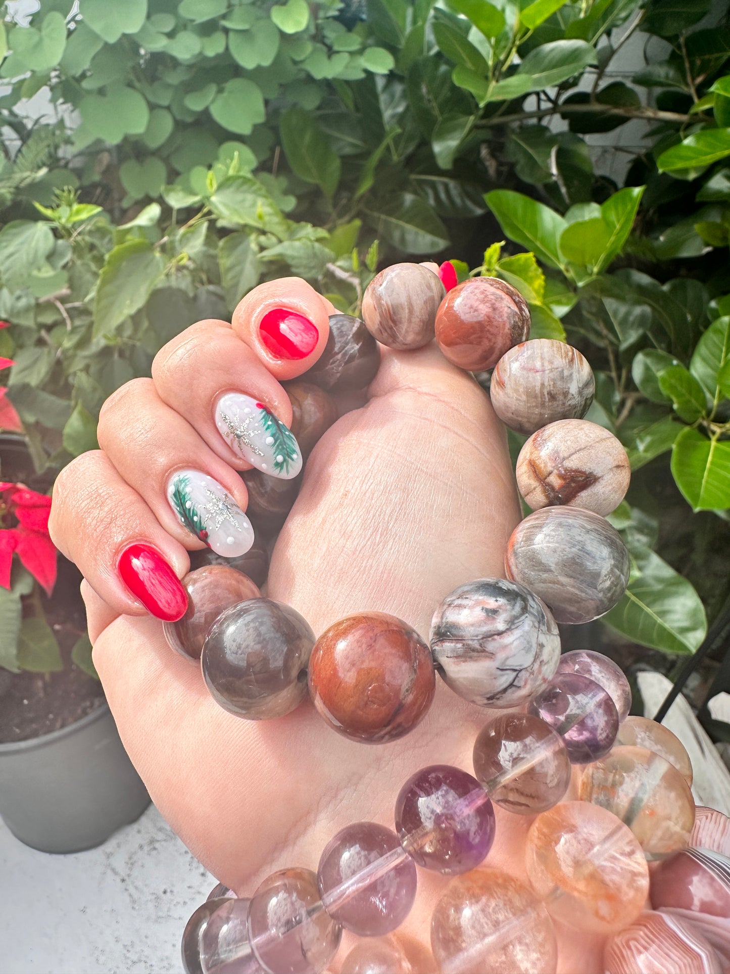 Big Bead Petrified Wood 18mm