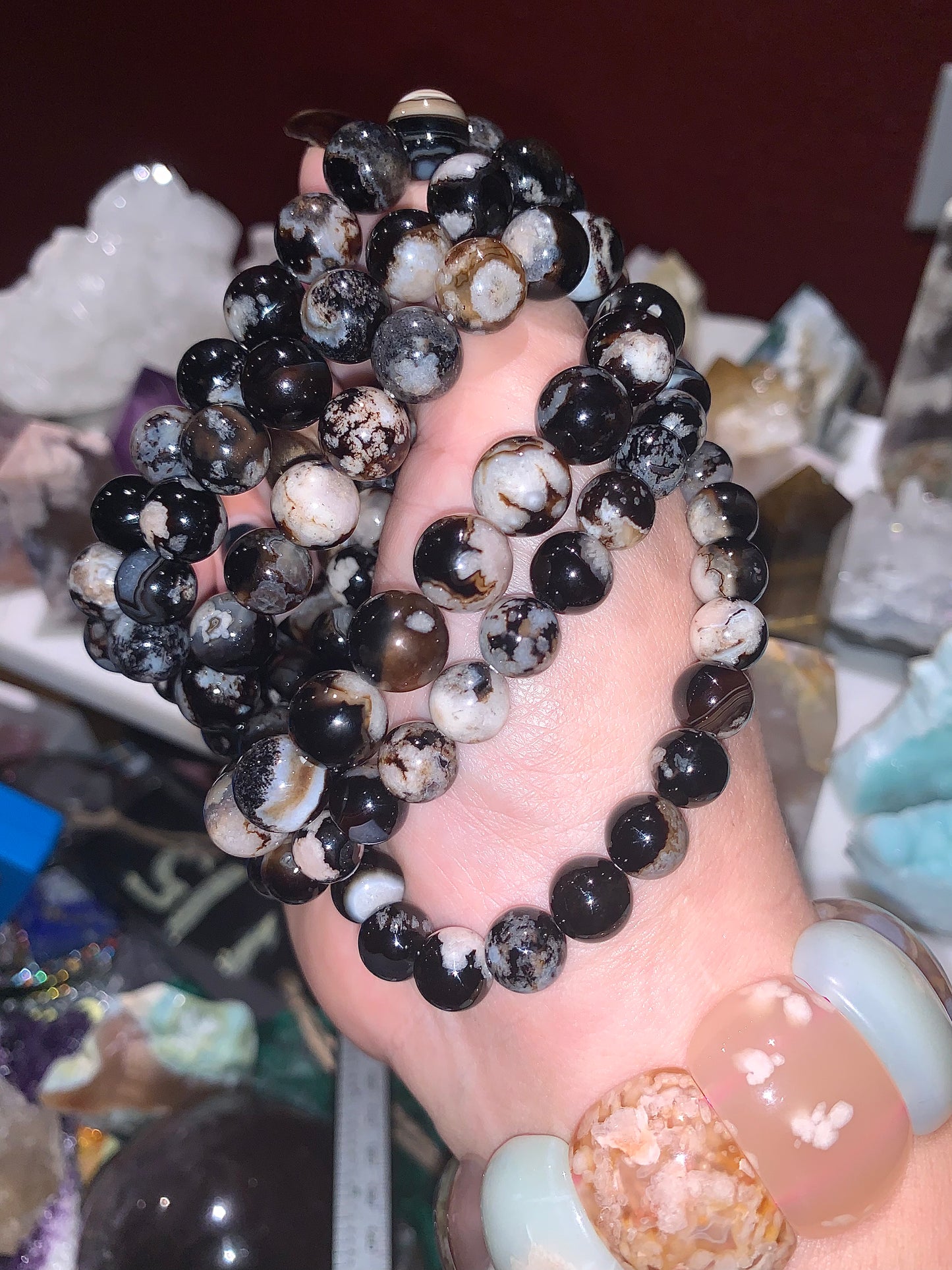 Black Flower Agate