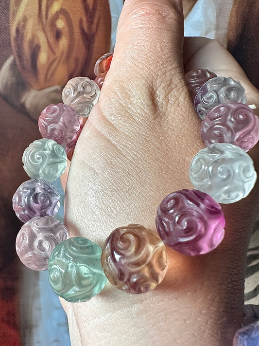 Lucky Cloud Flourite Carving 13mm