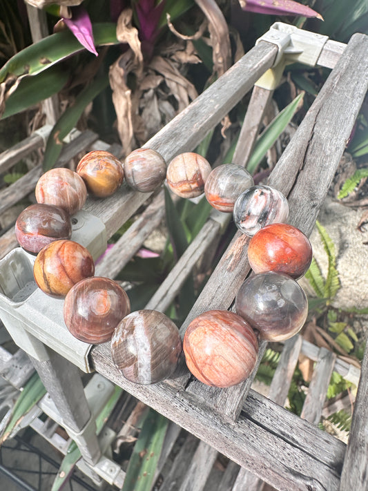 Big Bead Petrified Wood 18mm