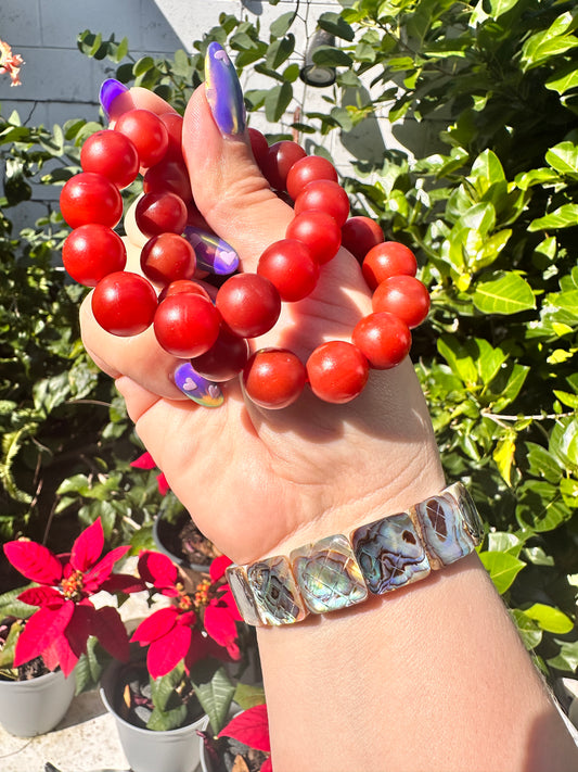Red Matte Nanhong Agate 12mm